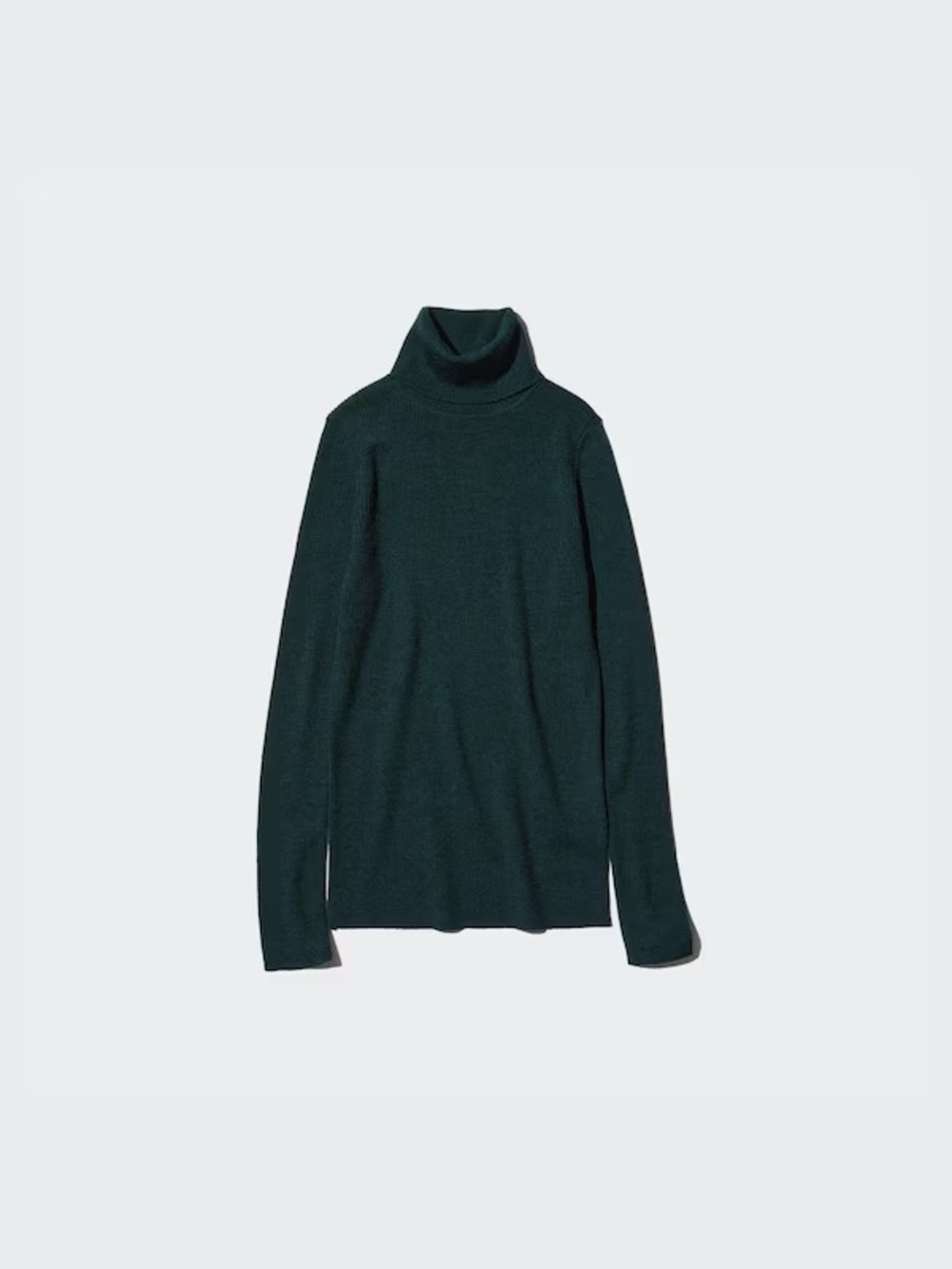 Uniqlo Forest Green 100% Merino Wool Turtleneck Sweater